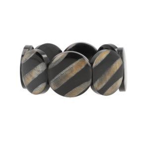 Natural Genuine Buffalo Horn Round Stretch Bracelet